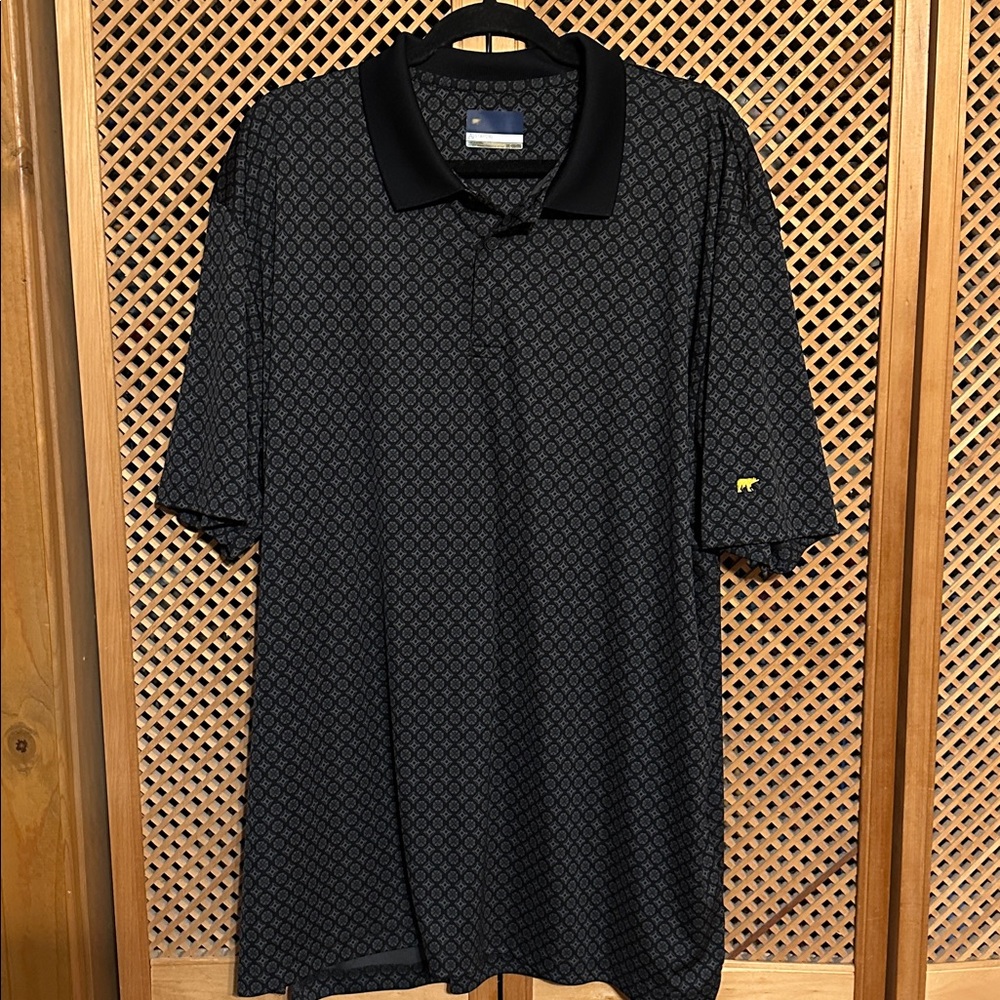 Jack Nicklaus, STAYDRI branded
 Black Patterned Golf Polo - Black - XXL